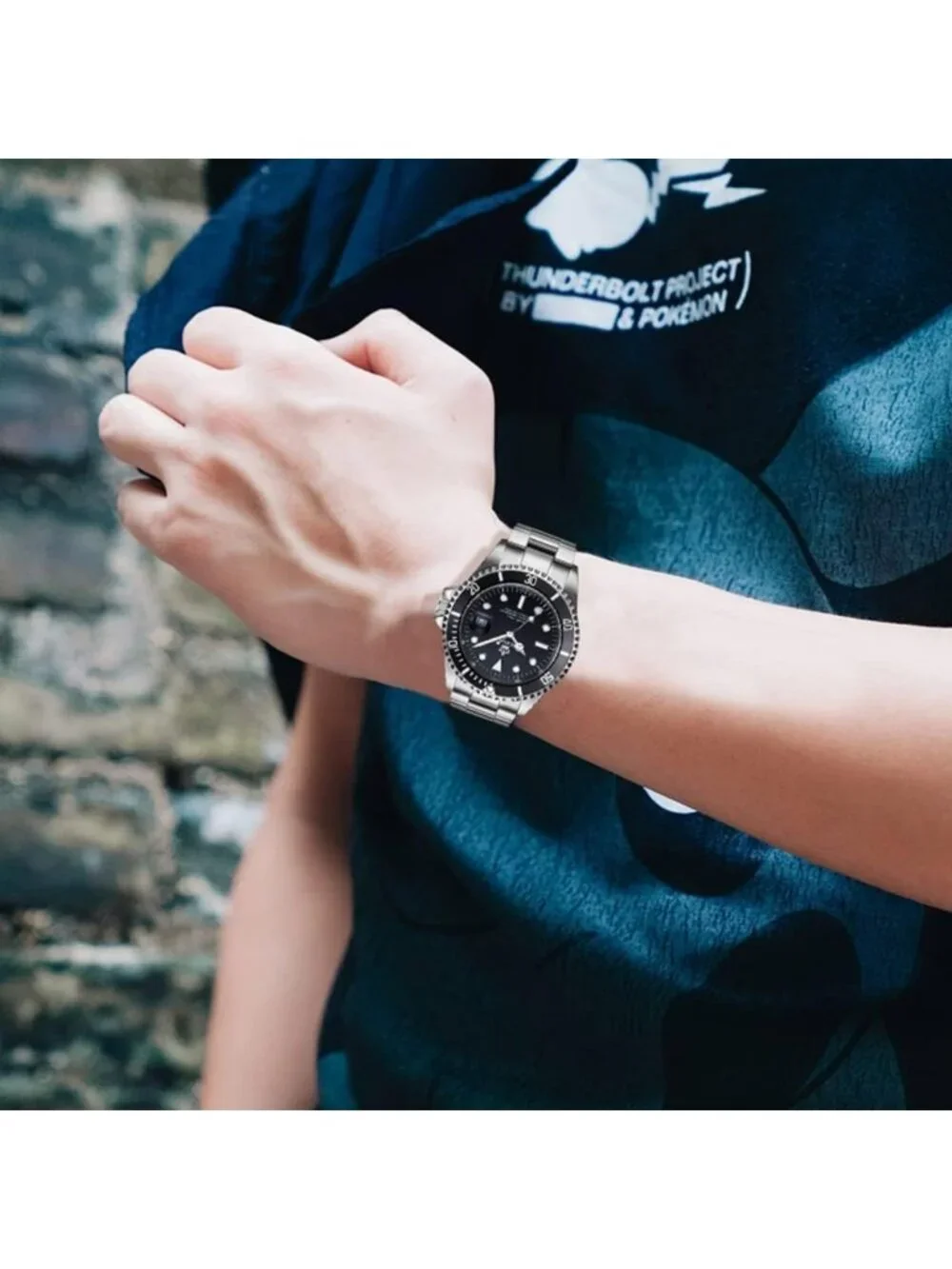 Luxury Men's Quartz Watch with Rotatable Bezel, Sapphire Glass & Luminous Hands